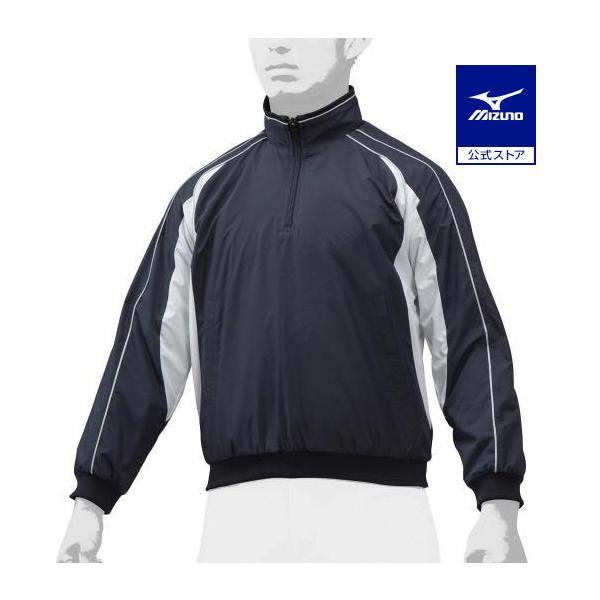 チームカラーを意識した定番ハーフZIPジャケット。