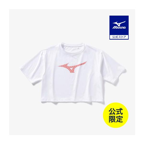 【カタログ非掲載モデル】Mizuno 【限定】Tシャツ Lサイズ ホワイト【新品 MIZUNO（ミズノ） ミズノ公式 ミズノ直営店限定 ビッグロゴクロップドT