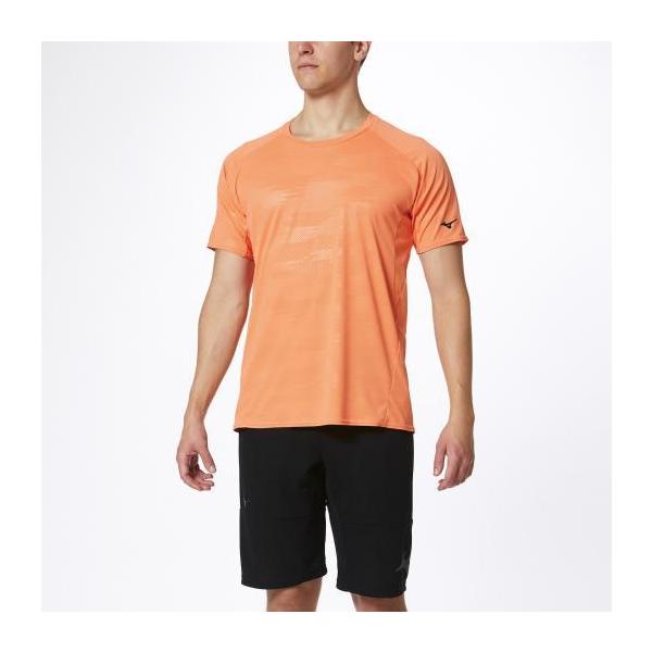 ミズノ公式 ソーラーカットTシャツ メンズ シャーベットオレンジ