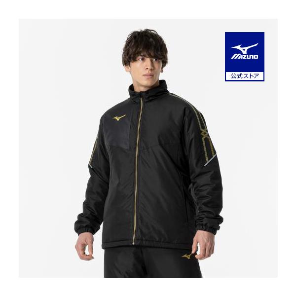 美品　ミズノ　中綿入り　ブレスサーモウォームジャケット　XO　黒×金 mizuno-shop_32mea63009