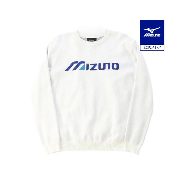 ミズノ公式 モノグラムM クルーネックセーター ユニセックス ホワイト XL MIZUNO（ミズノ） ミズノ公式 ゴルフウェア モノグラムM ワードマーク