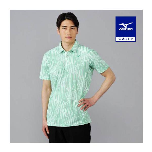 MIZUNO（ミズノ） ミズノ公式 ゴルフウェア 総柄プリント半袖共衿
