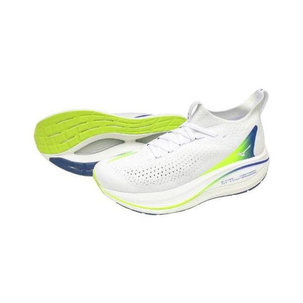 ミズノ公式 MIZUNO NEO VISTA2 ランニング ユニセックス ホワイト×ブルー×イエロー