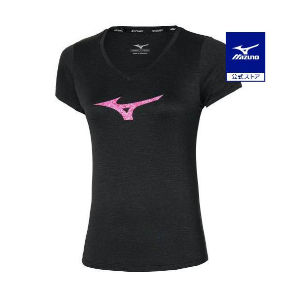 ミズノ公式 ランニングクイックドライTシャツ レディース ブラック クリアランス