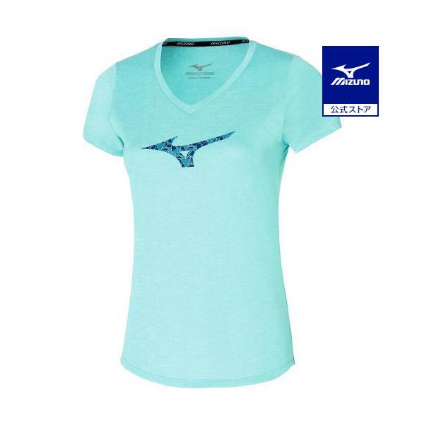 ミズノ公式 ランニングクイックドライTシャツ レディース エンジェルブルー クリアランス