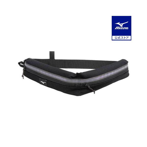 ミズノ公式 2WAYベルトポーチ ブラック×オーロラ
