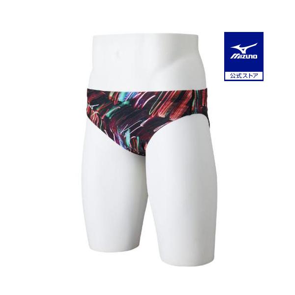 STREAM ACE低抵抗・撥水加工ニット素材のレース水着 STREAM ACEネオンの残像を描いた総柄グラフィックです。