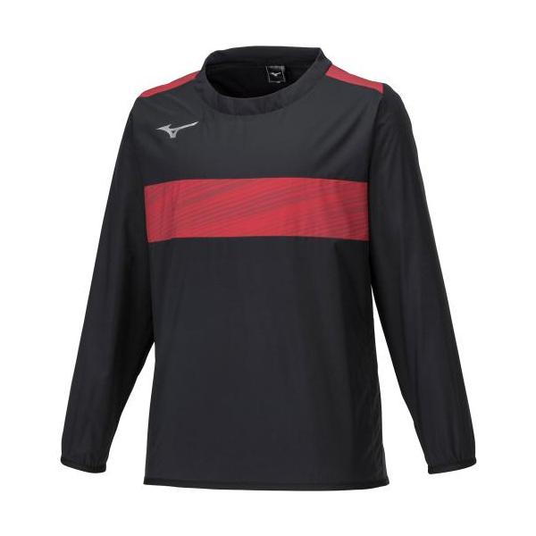 シンプルながら、昇華プリントのグラフィックでアクセントをつけたピステシャツ。ジュニアサイズ。撥水性を備え、雨風の中でも活躍します。細かな体温調節にも活躍し、1着持っていると便利です。