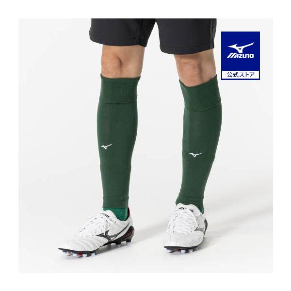 刺繍ロゴが前1か所に入った無地のカーフソックス。