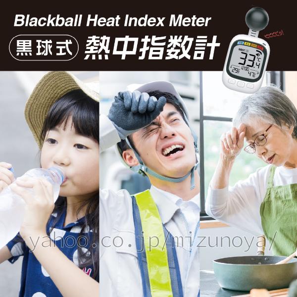 熱中症指数計 黒球式 熱中症対策 工事現場 球式 WBGT 測定器 RABLISS 熱中症計 温湿度計 時計表示付き アラーム機能 カラビナ付 暑さ指数計 屋内 屋外 室外 学校