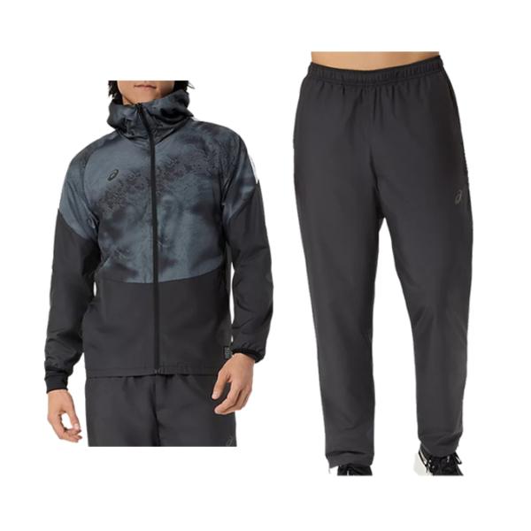 ASICS（アシックス）裏トリコットウインドブレーカーフーディー パンツ 上下セット（2033C206/2033C208）セットアップ 吸湿発熱 フードあり メンズ