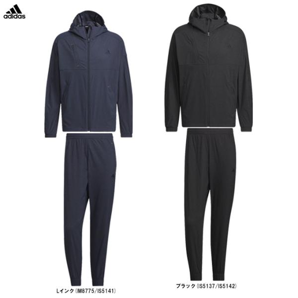 adidas（アディダス）24/7 デニム ストレッチウーブン トラックジャケット パンツ 上下セット（JSY31/JSY32）スポーツ トレーニング フードあり ウェア メンズ