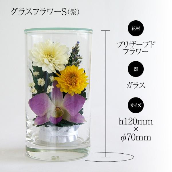 喪中はがきが届いたら お供え 花 プリザーブドフラワー 仏花 供花 アレンジ ガラス 仏壇 枯れない花 グラスフラワーs紫 Buyee Buyee Japanese Proxy Service Buy From Japan Bot Online