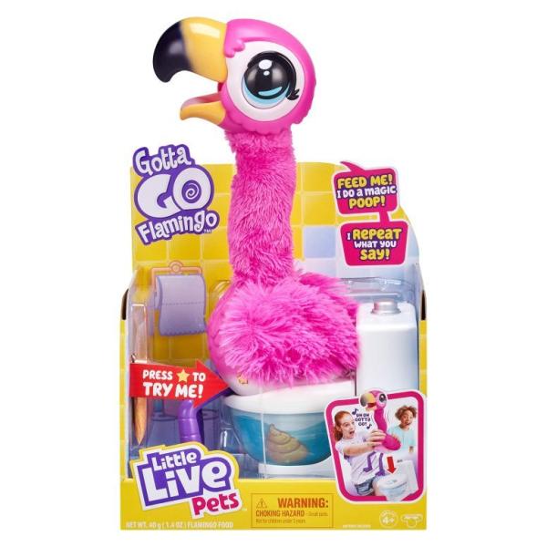 フラミンゴ Little Live Pets Gotta Go Flamingo | Interactive Plush Toy That Eats, Sings, Wiggles, Poops and Talks (Batteries Included) | Reusable Food.
