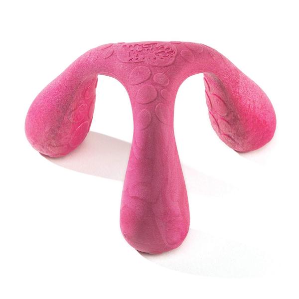 環境に優しく、丈夫で水に浮く素材「ゾゴフレックス」に空気を注入し、愛犬が噛んだ時に高い満足感を得られる「ゾゴフレックス・エア」シリーズのおもちゃ。引っ張りっこや取ってこいに。