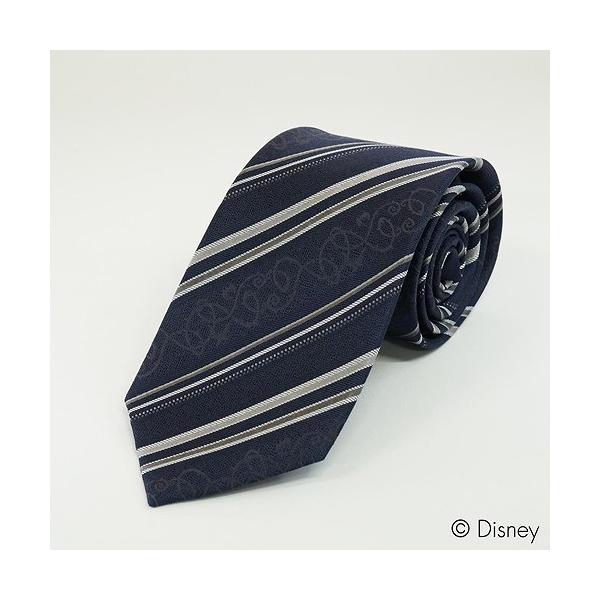 シルク１００％のディズニー/デザインネクタイ。ディズニーの世界観を、高級感のある細密な織生地でデザインされたネクタイ。ディズニー／ネクタイ 　(ナイトメアー・ビフォア・クリスマス　ストライプ柄)　ナイトメア―・ビフォア・クリスマス　ストライ...