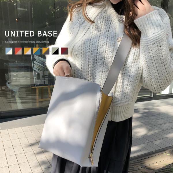 ショルダーバッグ ショルダー 配色 バイカラー 変形 通勤 オフィス ビジネスバッグ お仕事 フォーマル レディース シンプル 女性 斜め掛け 入学式 入園式 発表会