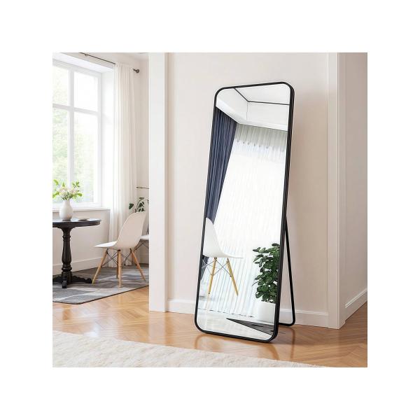 全身鏡 姿見 143×36cm 飛散防止 折りたたみ アルミフレーム 壁掛け・スタンド兼用