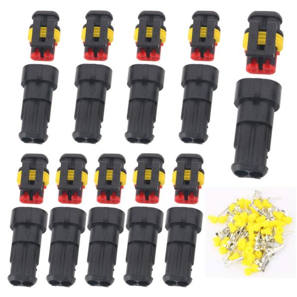 他サイト： GTIWUNG 10キット 2ピン 防水 コネクター カプラー 防水のコネクタセット オス＆メス防水コネクタ 2ピンの防水のコネクタのプラグの商品画像