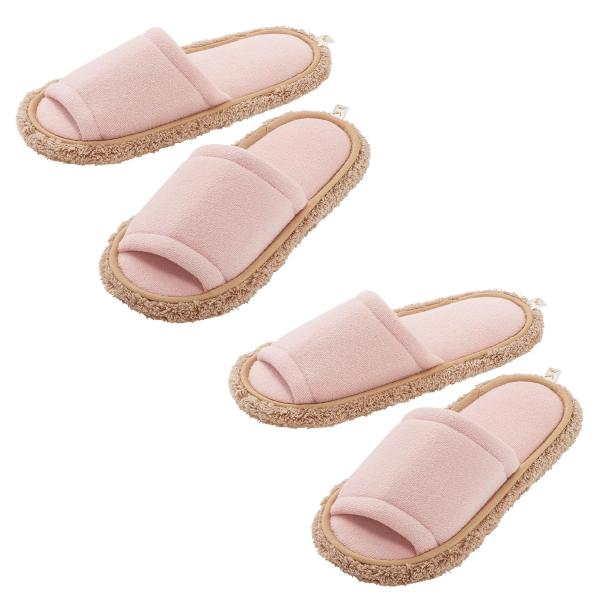 他サイト： レック(LEC) 激落ちくん おそうじスリッパ NEO ( 2足セット ) Mサイズ 約22~25cm ピンク / 洗い替え用 / 丸洗いOの商品画像