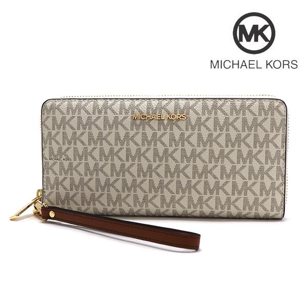 マイケルコース 長財布 レディース MICHAEL KORS Wallet ラウンドファスナー シグネチャー バニラ 35F8GTVT3B VANIL ギフトラッピング無料