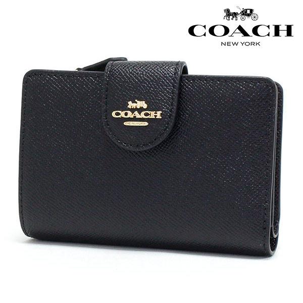 COACH（コーチ） 二つ折り財布 レディース ブラック 6390 IMBLK ギフト