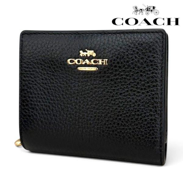 コーチ 二つ折り財布 ミニ財布 レディース COACH Wallet ブラック C2862 IMBLK  ギフトラッピング無料