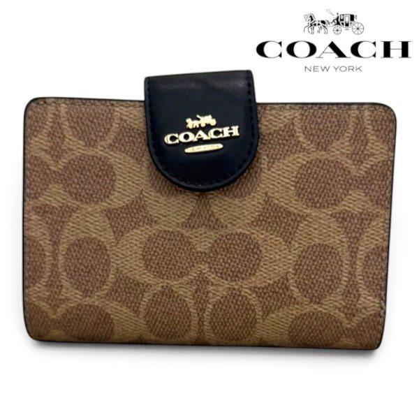 コーチ 二つ折り財布  レディース COACH Wallet タン ブラック CW786 IMQRX  ギフトラッピング無料