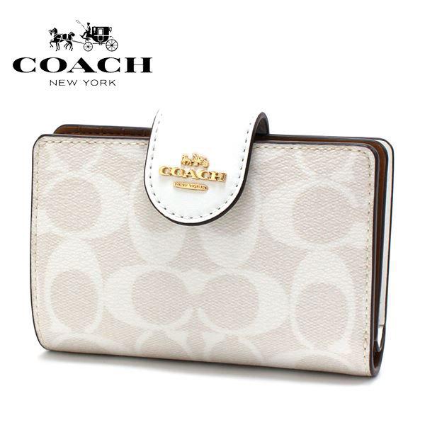 COACH コーチ 二つ折り財布 レディース Wallet シグネチャー チョーク  