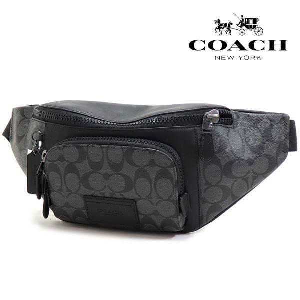 おおもり　Coach ボディバッグ ブラック/グレー COACH（コーチ） ボディバッグ メンズ 斜め掛け チャコール ブラック