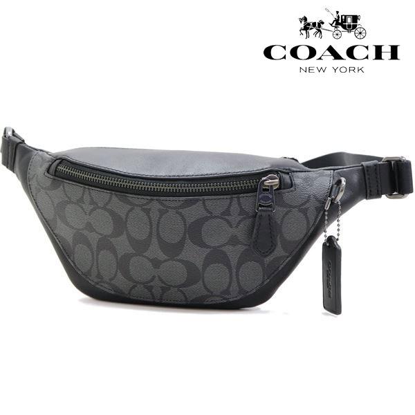 【未使用】COACH＊ボディバッグ シグネチャー チャコール PVC COACH（コーチ） ボディバッグ メンズ チャコール CJ707 QBO4G