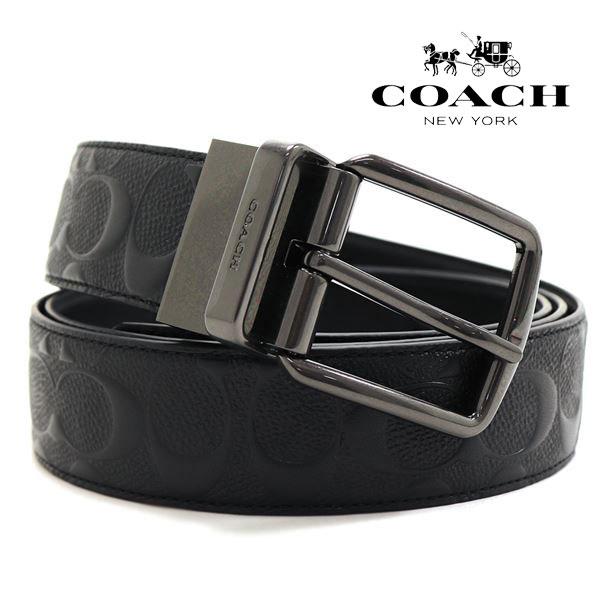 COACH（コーチ） ベルト メンズ COACH Belt リバーシブル仕様 ブラック