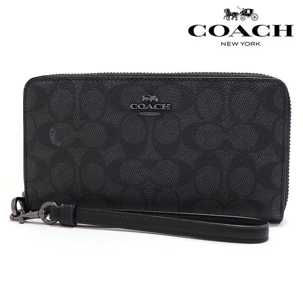 新品未使用 COACH コーチ 長財布 キルティング ブラック COACH コーチ 長財布 ラウンドファスナー キルティング ブラック