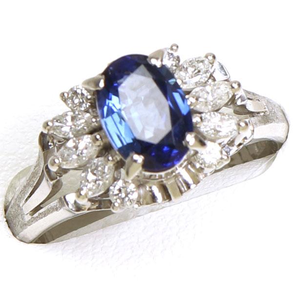 プラチナ900 指輪 サファイア 中古品 リング ジュエリー ユーズド