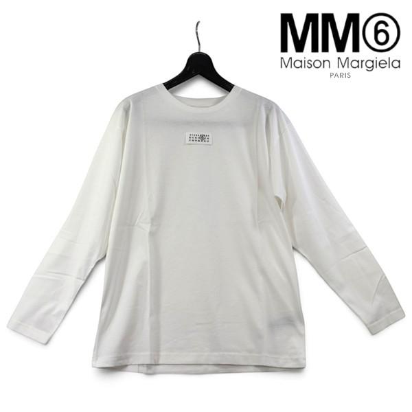 エムエムシックス ロングスリーブ Tシャツ レディース MM6 ロゴ パッチ ロンT M61164 MM04I M6102