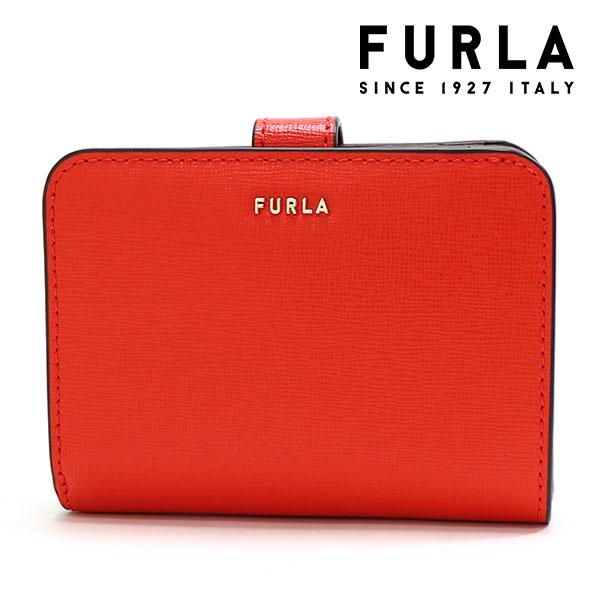 FURLA（フルラ） 二つ折り財布 サフィアーノレザー バビロン レッド系 