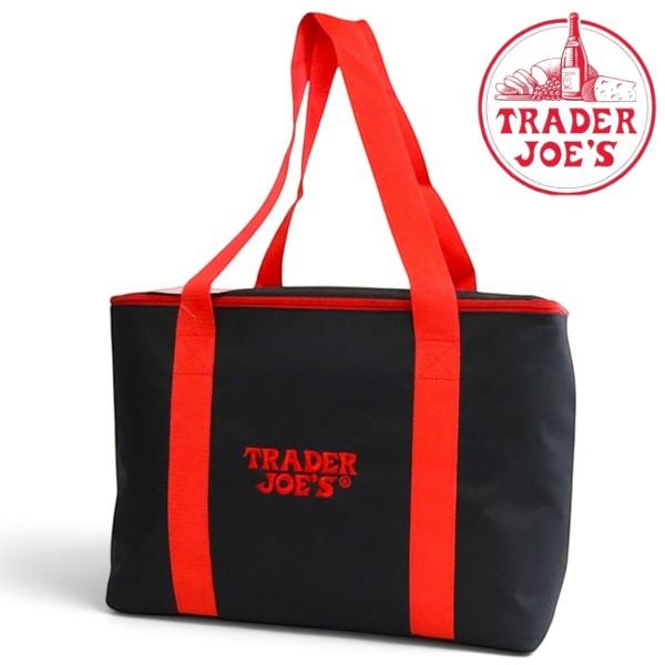 トレーダージョーズ トートバッグ TRADER JOE'S エコバッグ ブラック レッド ショッピングバッグ トレジョ キャンバス