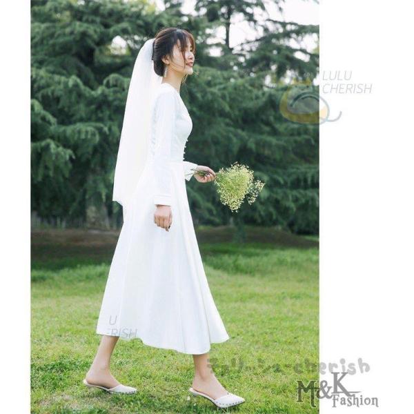 直販特注品 ウエディングドレス 白 Aライン 安い 二次会 袖あり 結婚式 ロングドレス 花嫁 ブライダル 海外 直売新作 Ssl Daikyogo Or Jp