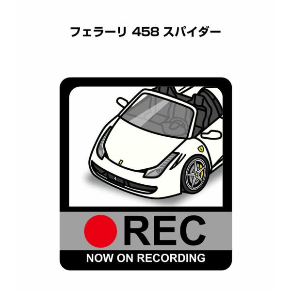 MKJP ドラレコステッカー 2枚入り 外車 フェラーリ 458 スパイダー ゆうメール送料無料