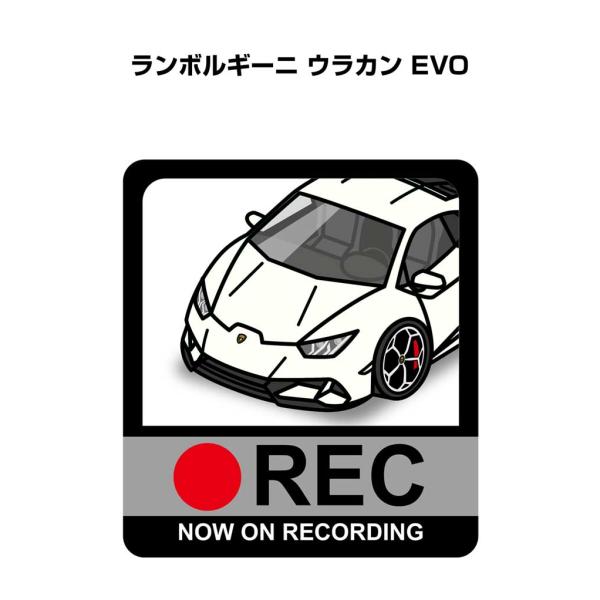 MKJP ドラレコステッカー 2枚入り 外車 ランボルギーニ ウラカン EVO ゆうメール送料無料