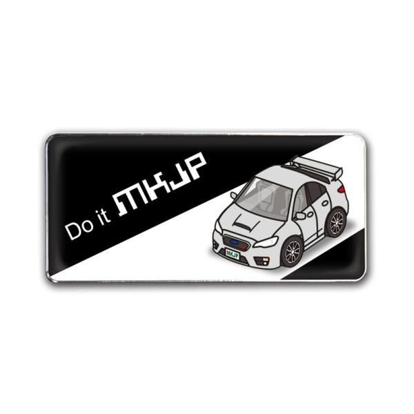 MKJP カスタムエンブレム WRX STI VAB ベース：ブラック 車カラー：シルバー（ゆうメール送料無料）