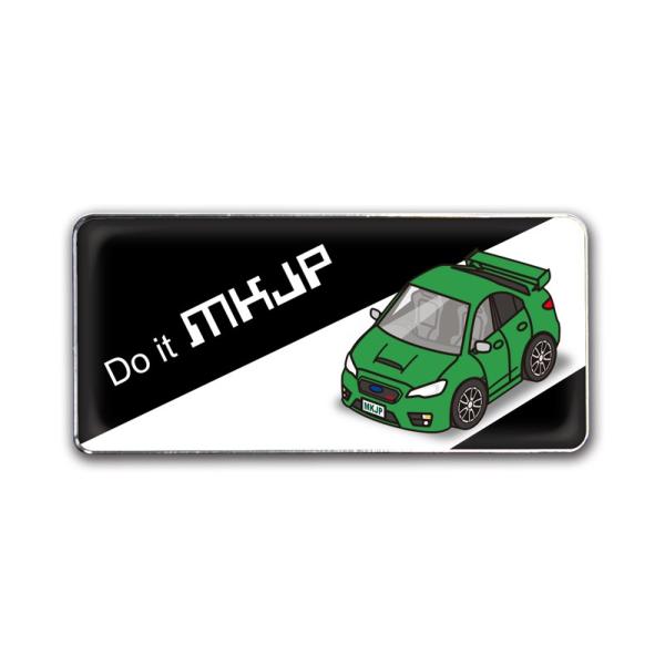 MKJP カスタムエンブレム WRX STI VAB ベース：ブラック 車カラー：グリーン（ゆうメール送料無料）