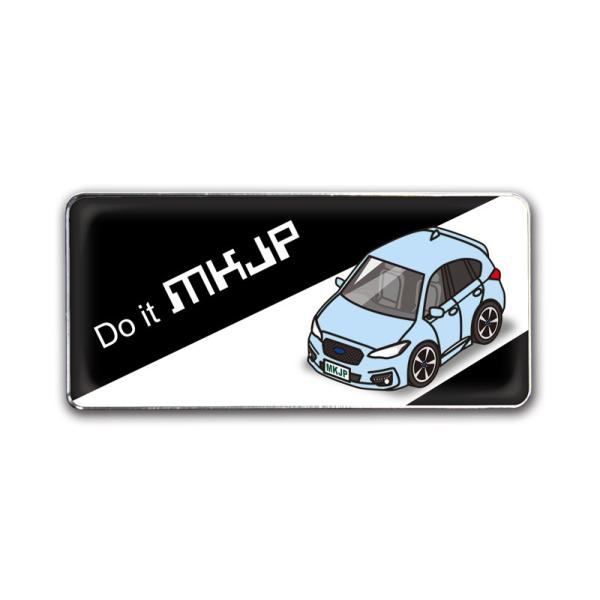 MKJP エンブレム 2個入り スバル インプレッサ スポーツ GT2 GT3 GT6 GT7 GK2 GK3 GK6 GK7 ベース：ブラック 車カラー：水色