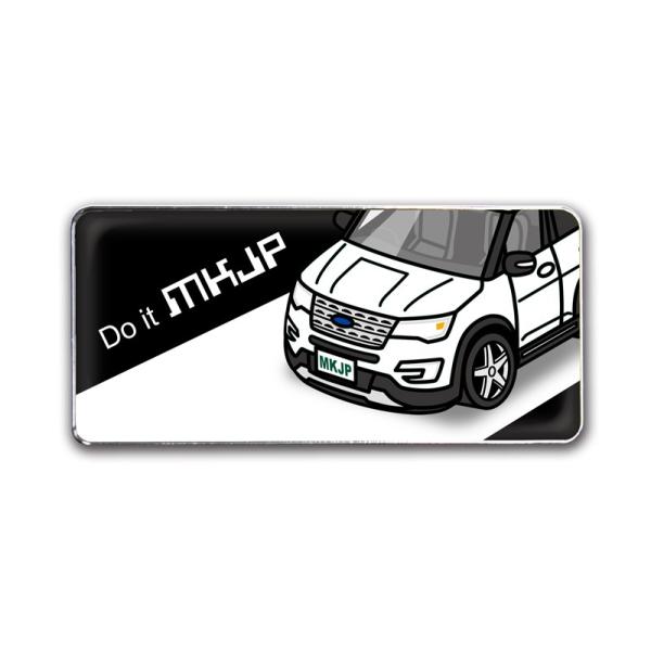 MKJP エンブレム 2個入り 外車 フォードエクスプローラ 1FM5K 後期ベース：ブラック フロントアップ 車カラー：ホワイト ゆうメール送料無料
