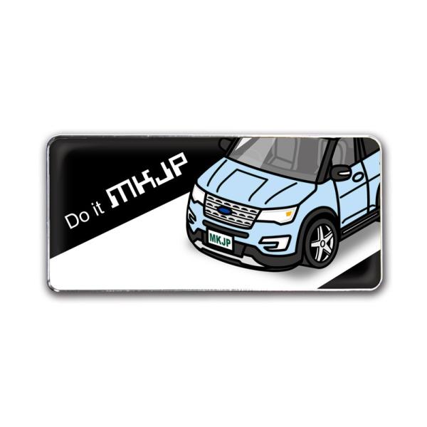 MKJP エンブレム 2個入り 外車 フォードエクスプローラ 1FM5K 後期ベース：ブラック フロントアップ 車カラー：水色 ゆうメール送料無料