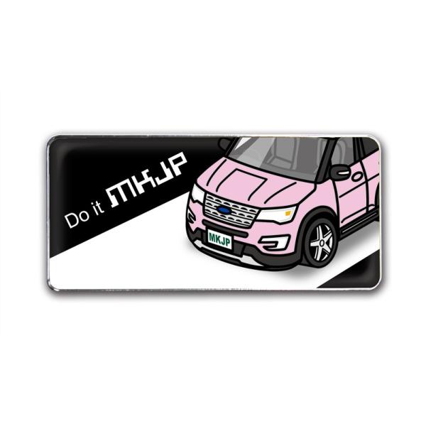 MKJP エンブレム 2個入り 外車 フォードエクスプローラ 1FM5K 後期ベース：ブラック フロントアップ 車カラー：ピンク ゆうメール送料無料