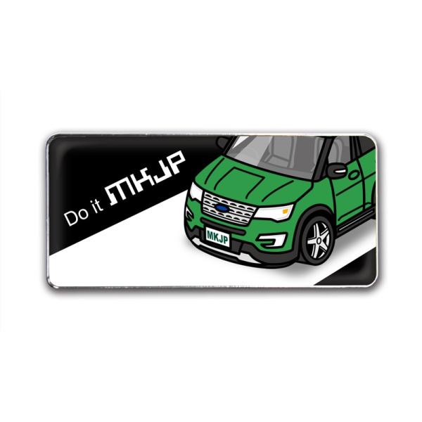 MKJP エンブレム 2個入り 外車 フォードエクスプローラ 1FM5K 後期ベース：ブラック フロントアップ 車カラー：グリーン ゆうメール送料無料