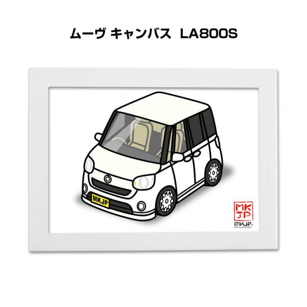MKJP イラストA5 フレーム付き ダイハツ ムーヴ キャンバス LA800S