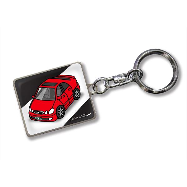 MKJP カスタムキーホルダー トヨタ アリスト JZS16 車カラー：レッド ゆうメール送料無料