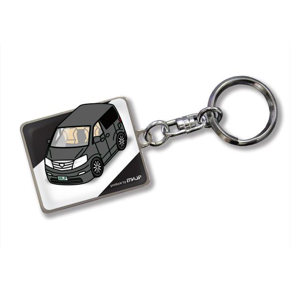 MKJP カスタムキーホルダー トヨタ アルファード10系 車カラー：ブラック ゆうメール送料無料